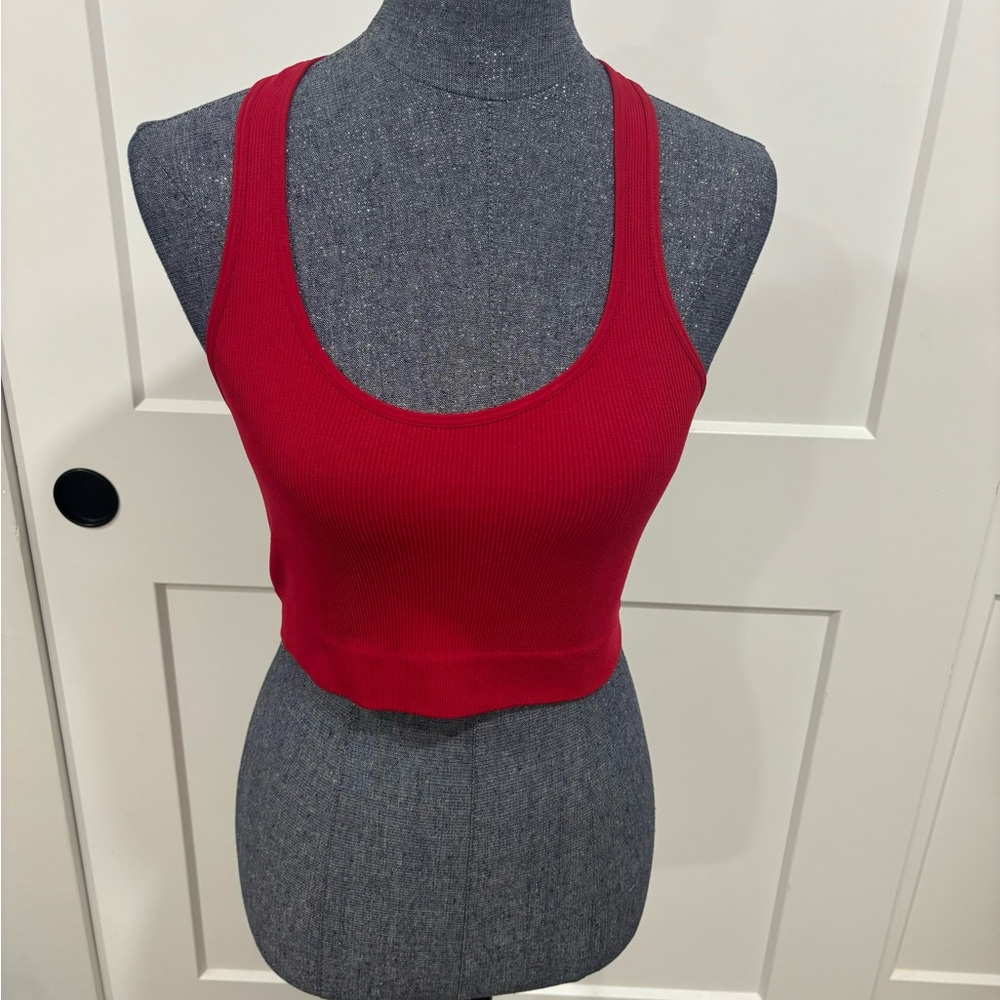 Red Bozzolo Rib Racer Back Tank Top - Picture 2 of 6